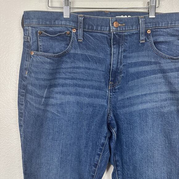 J Crew Slim Boyfriend Jeans Women Size 32 Petite Medium Wash Denim Stretch Crop - Picture 3 of 12